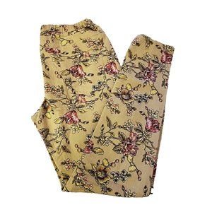 Red Jeans Womens Stretchy Floral Pull On Ankle Pants Jeans Size Small